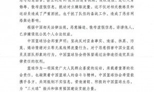 中国篮协：抹黑中国女篮教练与队员将被追究法律责任